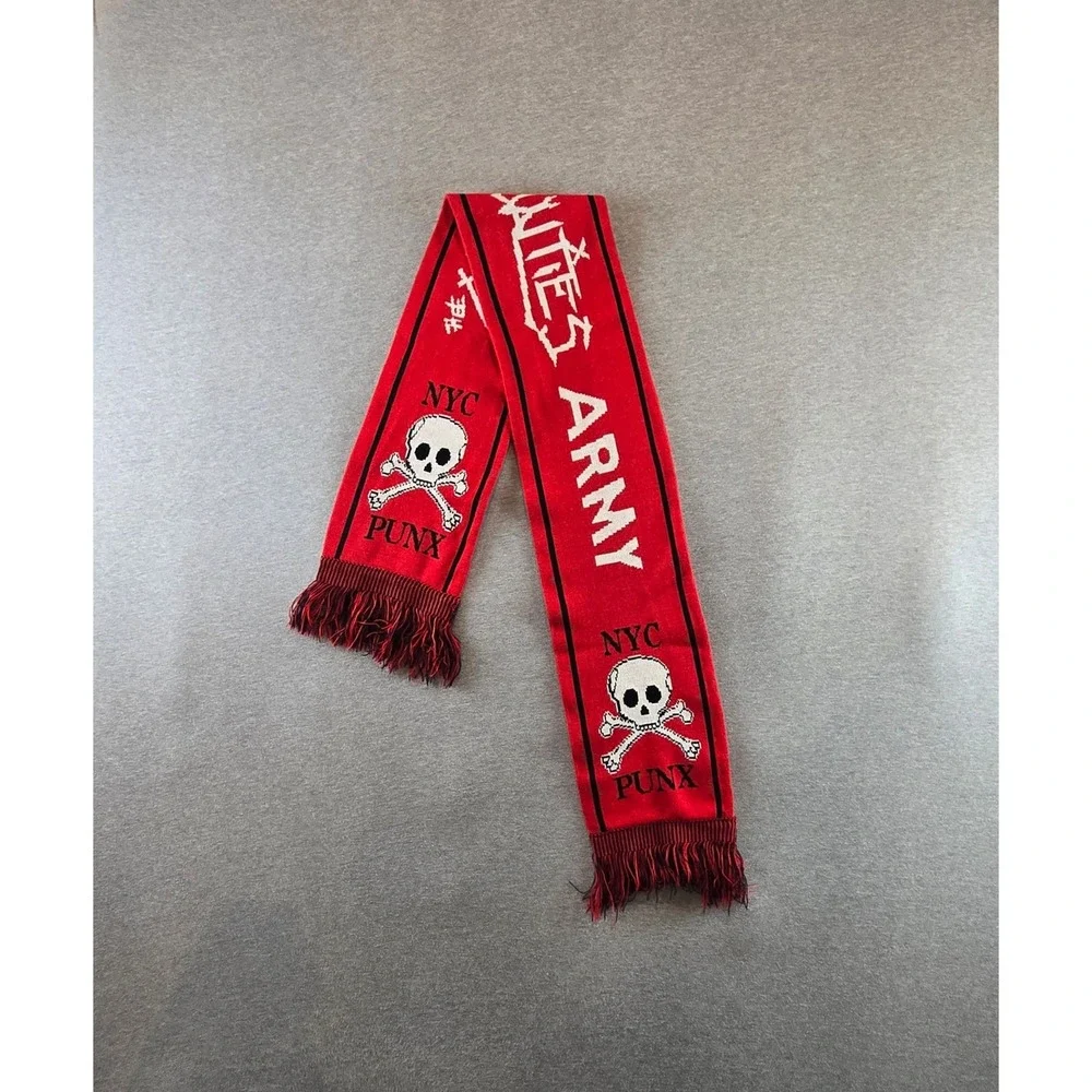 The Casualties Scarf Red Army NYC Punx Unisex OS Red Skull Punk‎ Rock Band Knit